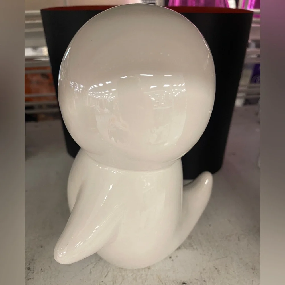 Pink Halloween Ghost Girl w/Pink Flower Ceramic  Figure Holiday Decor NWT